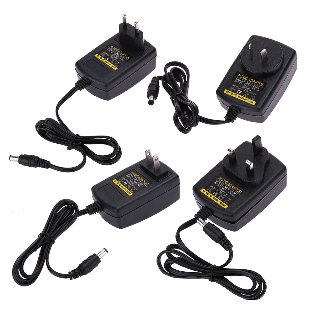 Universal Power Supply Adapter DC24V 2A Adapter AC 100V-240V to DC 24V Converter Power Supply Charger  AU/EU/UK/US Plugs - ebowsos