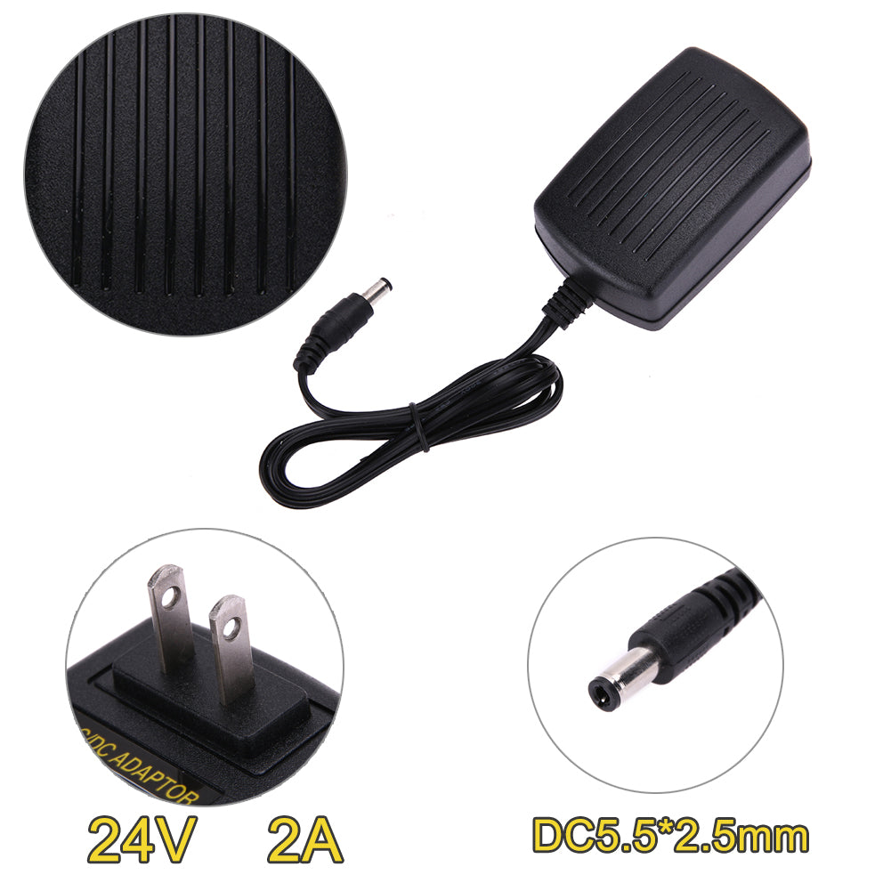 Universal Power Supply Adapter DC24V 2A Adapter AC 100V-240V to DC 24V Converter Power Supply Charger  AU/EU/UK/US Plugs - ebowsos