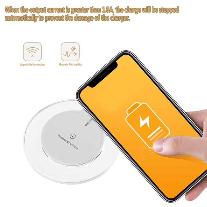 Universal Qi Wireless Charger For Samsung S8 S9 Plus Ultra Thin Fast Wireless Charging Pad For iPhone 8 X Mobile Phone Charger - ebowsos