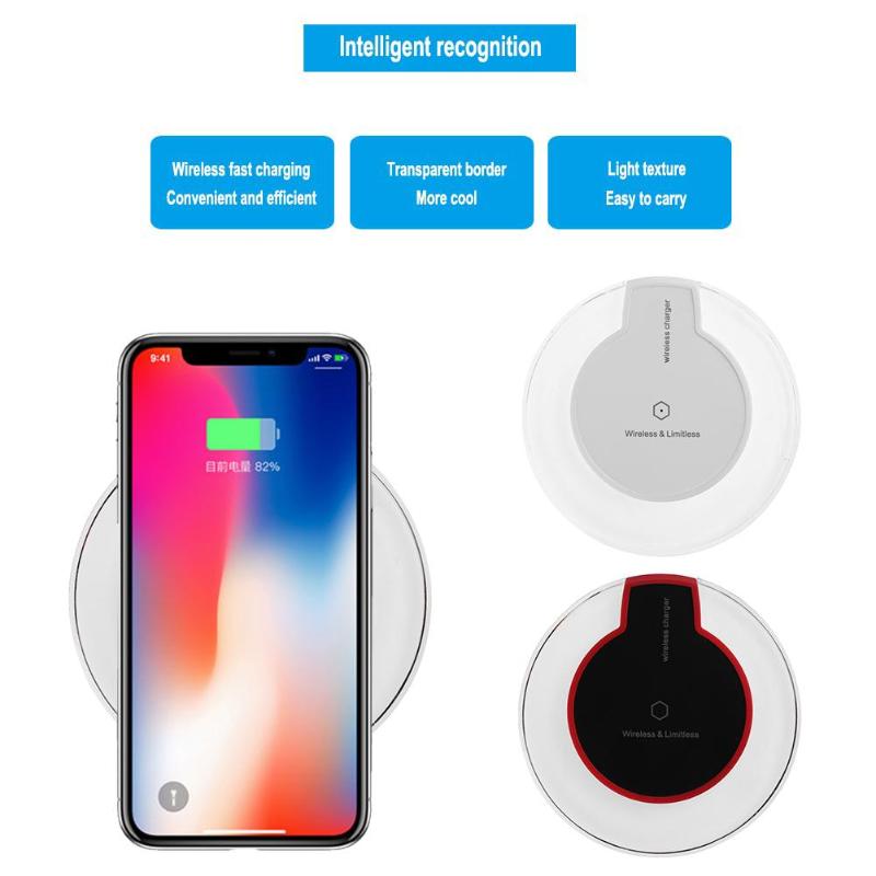 Universal Qi Wireless Charger For Samsung S8 S9 Plus Ultra Thin Fast Wireless Charging Pad For iPhone 8 X Mobile Phone Charger - ebowsos