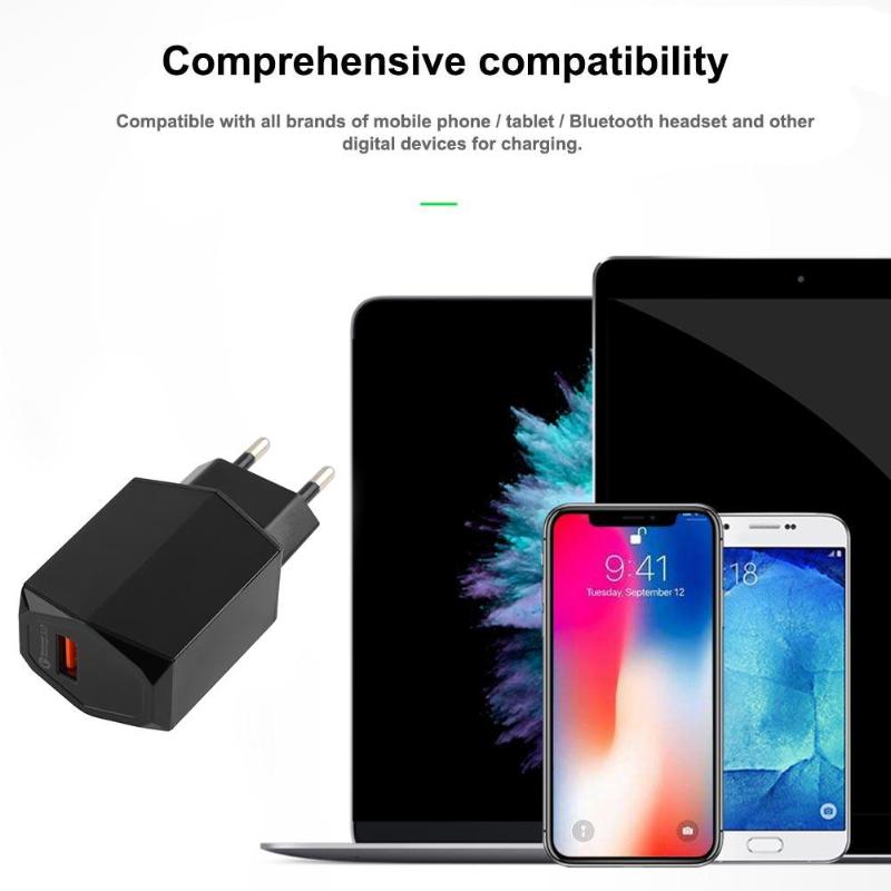 Universal Quick Charge QC 3.0 1 Port USB Wall Charger Fast Charging Adapter EU Plug for Phone Tablet Portable Wall Adapter New - ebowsos
