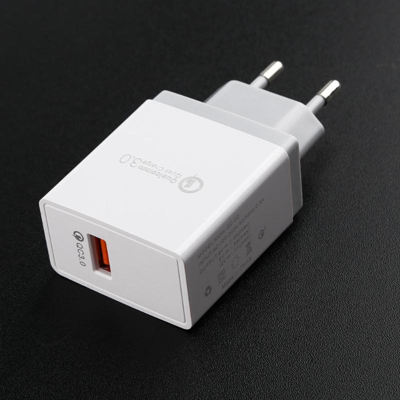 Universal Quick Charge QC 3.0 18W 1 Port USB Wall Charger Fast Charging Adapter for Mobile Phone EU US Plug Wall USB Charger New - ebowsos