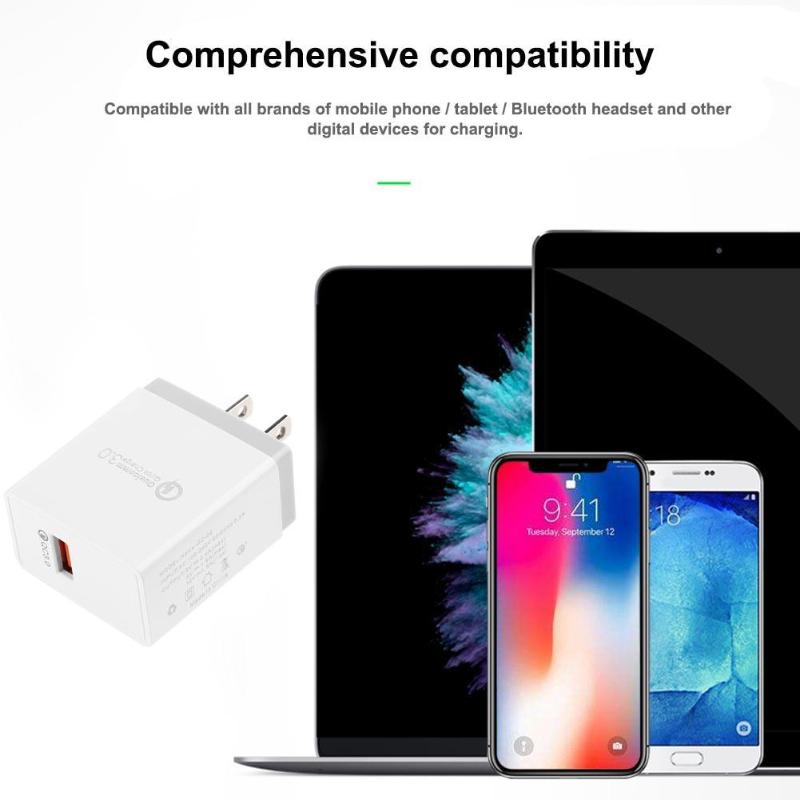 Universal Quick Charge QC 3.0 18W 1 Port USB Wall Charger Fast Charging Adapter for Mobile Phone EU US Plug Wall USB Charger New - ebowsos
