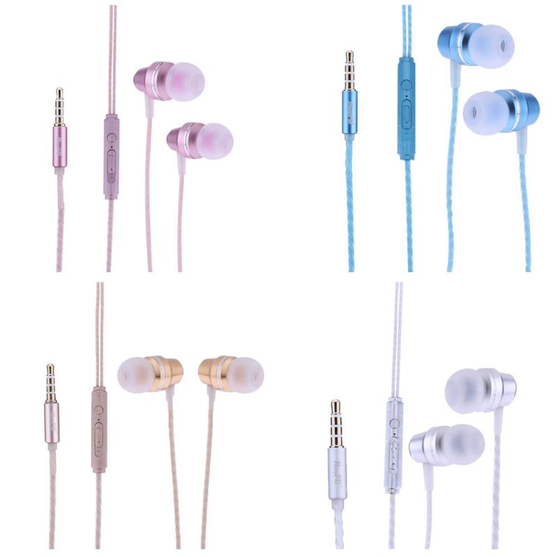 Universal Small Wired Earphone In Ear Stereo Braided Earpiece Headset with Microphone for Android Smartphone - ebowsos
