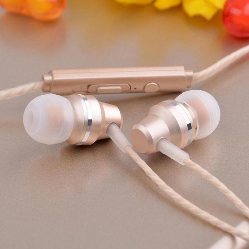 Universal Small Wired Earphone In Ear Stereo Braided Earpiece Headset with Microphone for Android Smartphone - ebowsos