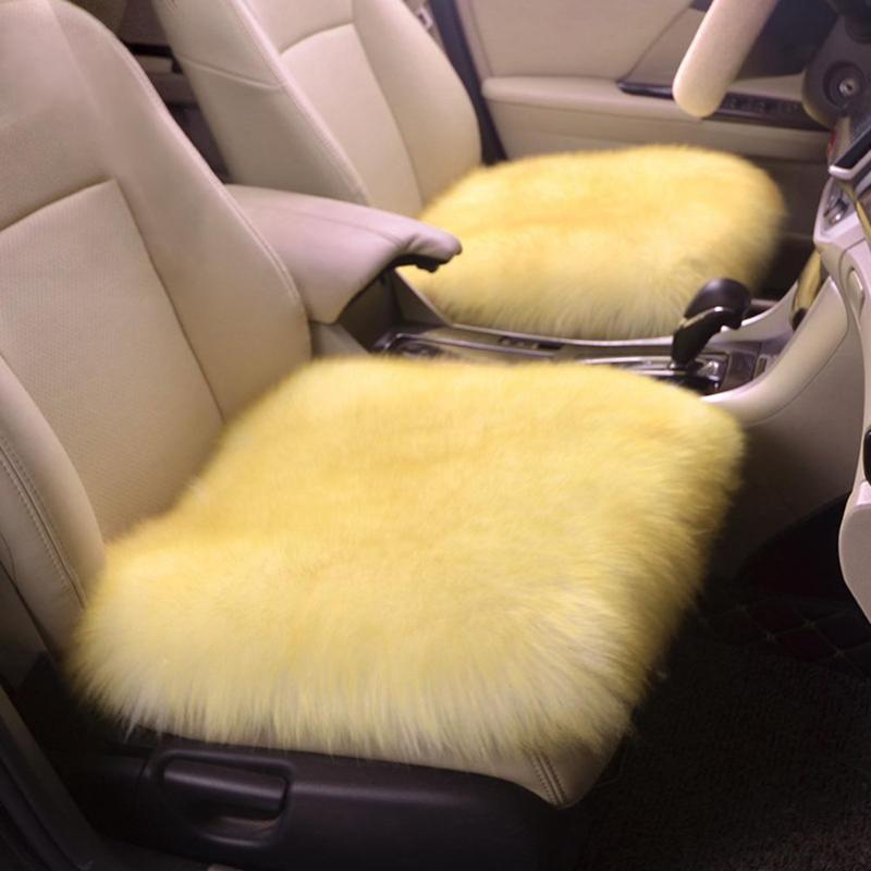 Universal Winter Warm Car Auto Seat Cushion Plush Wool Seat Pad Home Office Chair Mat Car Seat Cushion Fur Wool Chair Pad New - ebowsos