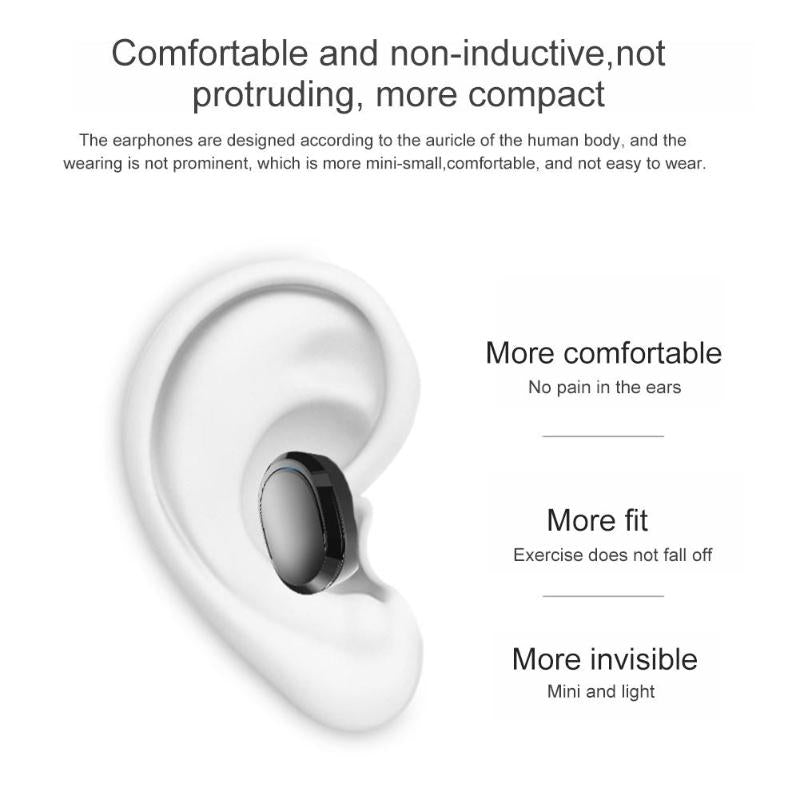 V1 Single Bluetooth 4.1 Wireless Mini Invisible Earpiece In-ear Business Earbud Earphone with Mic/Case High Quality - ebowsos