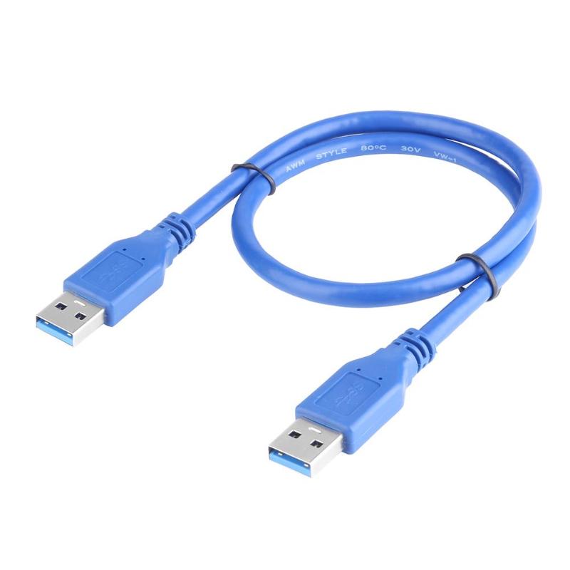 0.5m USB3.0 Male to Male Cable 5Gbps Data Sync Fast Speed Cord Connector Extension Cable for Laptop Desktop PC Hard Disk - ebowsos