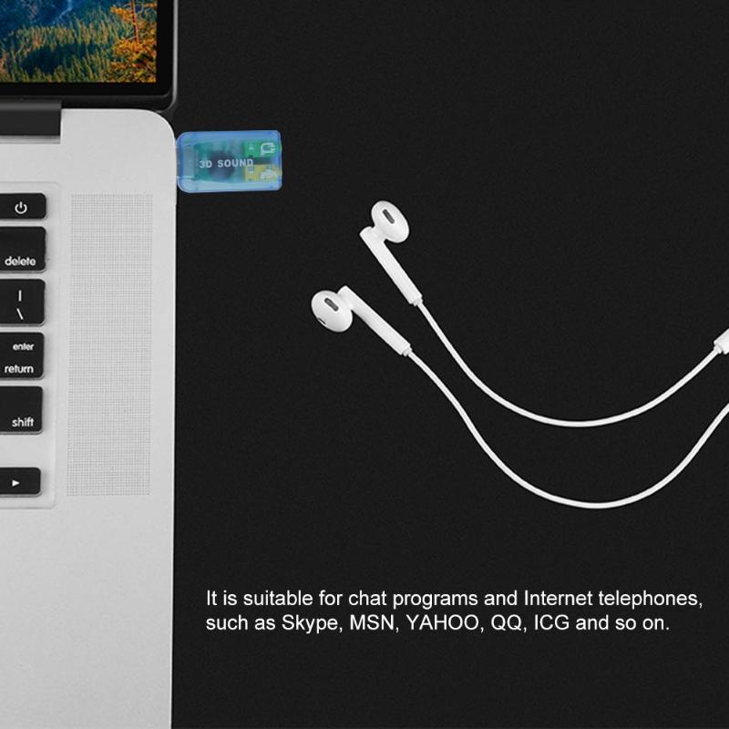 External USB Sound Card 3D Audio Headset Microphone Adapter for PC Desktop Laptop High Quality Headset Adapter Hot Sale - ebowsos