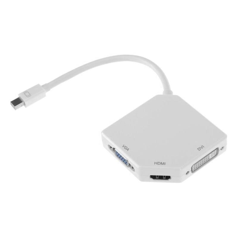 Mini DisplayPort DP to HDMI VGA DVI Adapter 1080P Multiport 3 in 1 Cable Converter for Apple Notebook to TV Projector - ebowsos