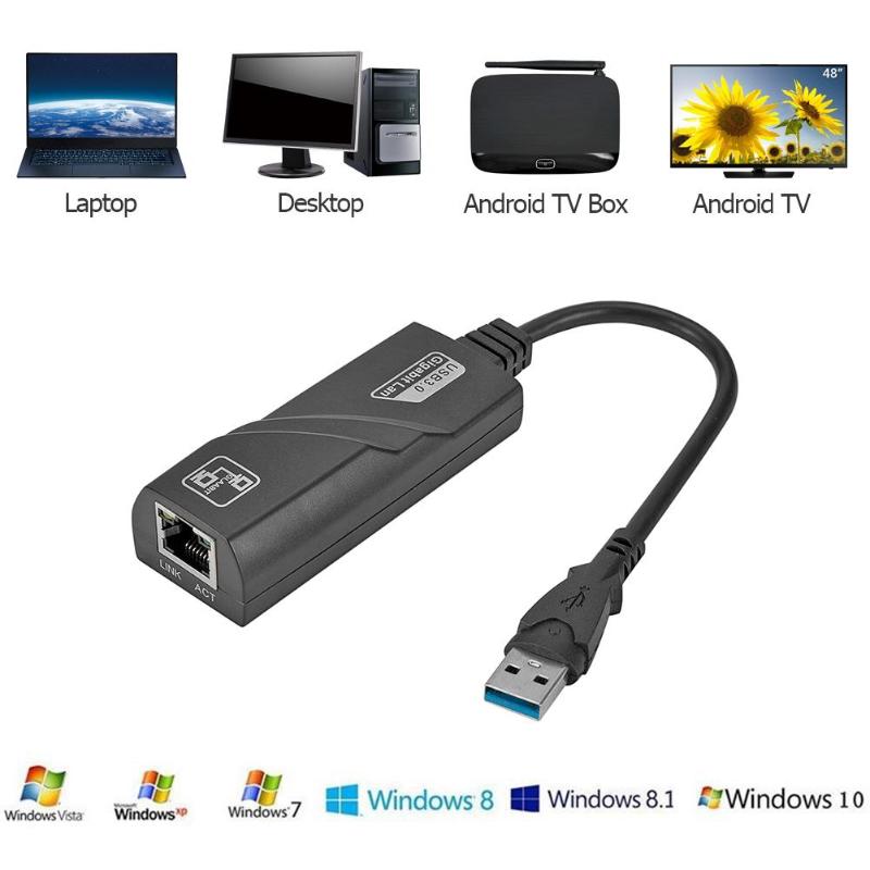 Mini USB 3.0 Gigabit Ethernet Adapter USB to RJ45 Lan Network Card for Windows 10 8 7 XP Laptop Desktop PC Computer - ebowsos