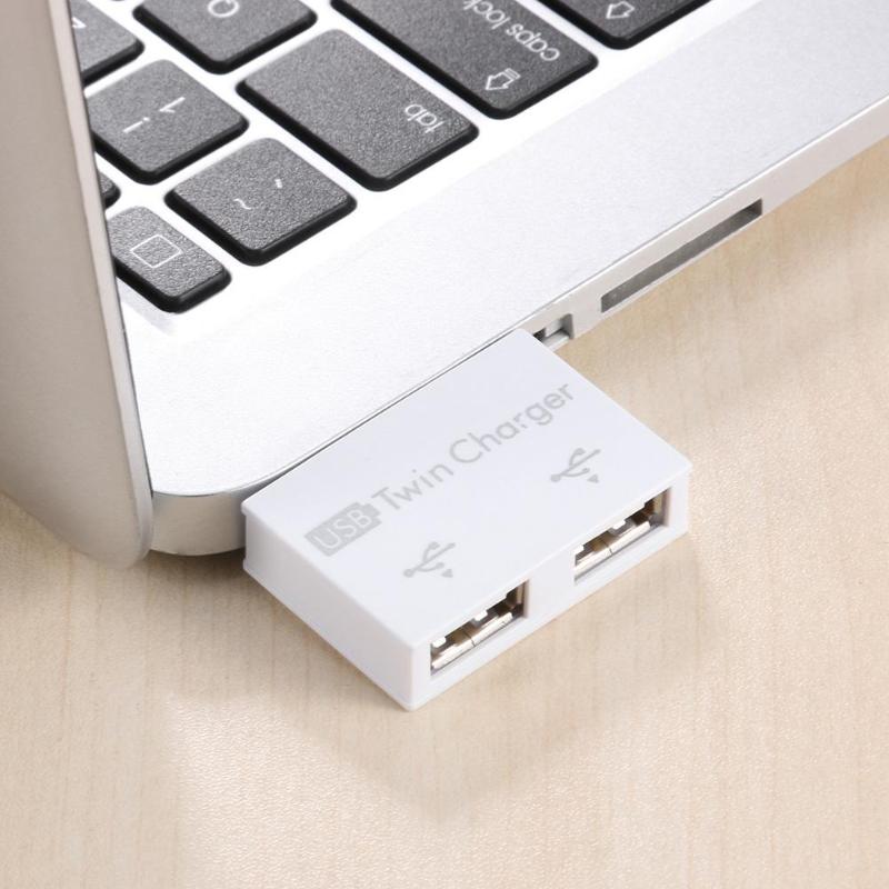 USB 2.0 Male to Twin Female Charger Dual 2 Port USB DC 5V Charging Splitter Hub Adapter Converter Connector Accessories - ebowsos