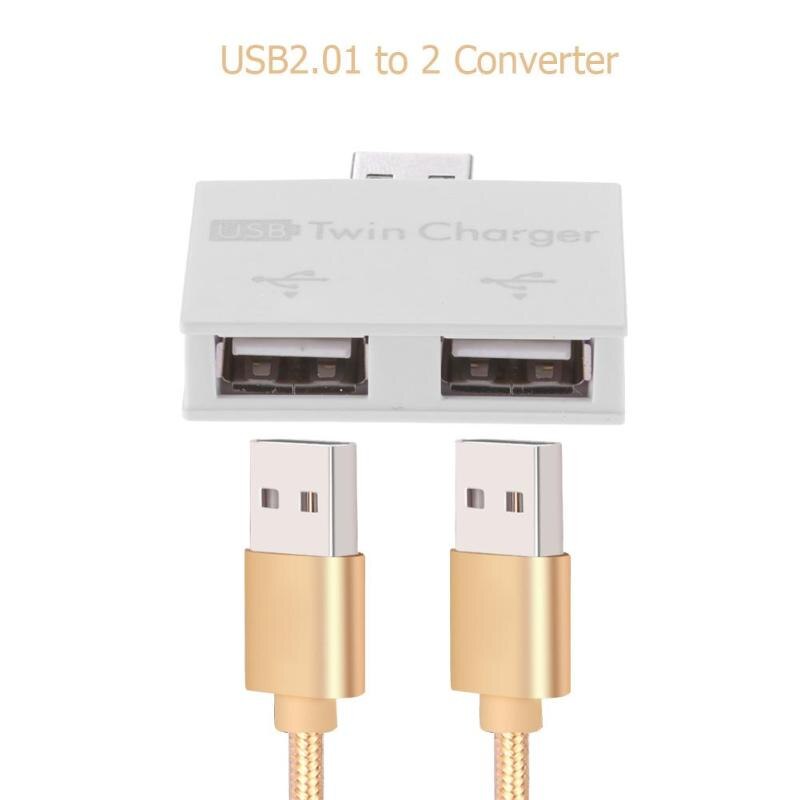 USB 2.0 Male to Twin Female Charger Dual 2 Port USB DC 5V Charging Splitter Hub Adapter Converter Connector Accessories - ebowsos