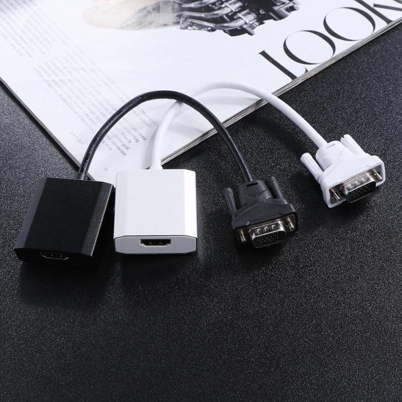 VGA Male to HDMI Female Adapter Cable 1080P Analog to Digital Video Audio Converter Cables Cord Wire Line 15cm - ebowsos