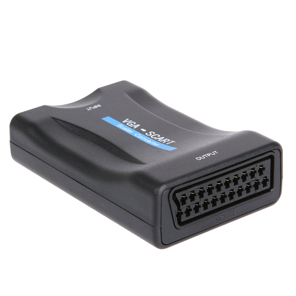 VGA to Scart Converter Video Audio Converter Support European TV sets with SCART input Interface with Remote Control - ebowsos