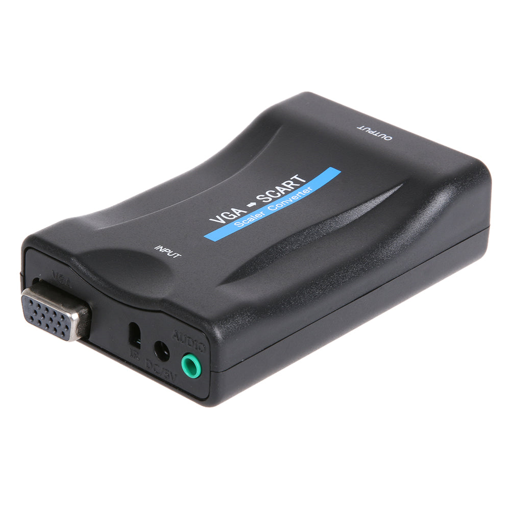 VGA to Scart Converter Video Audio Converter Support European TV sets with SCART input Interface with Remote Control - ebowsos