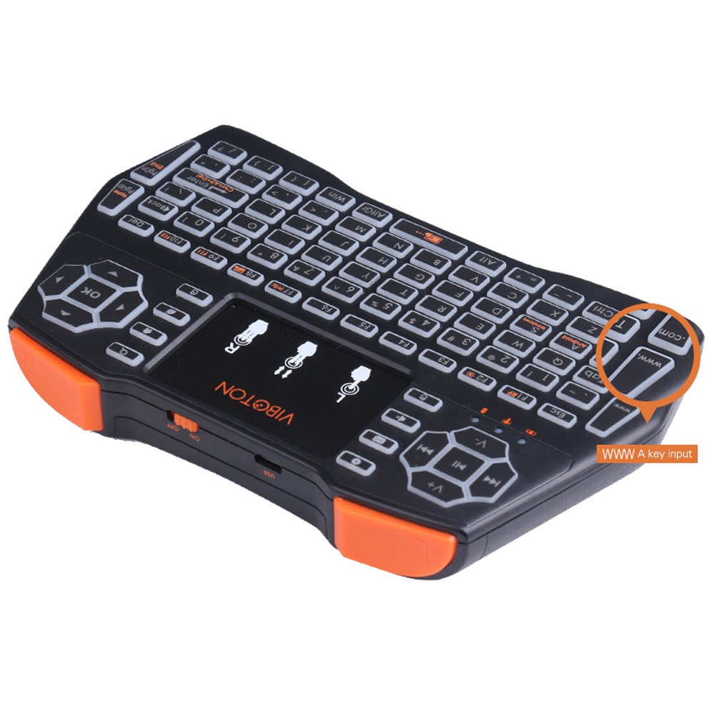 VIBOTON i8Plus Mini 2.4G Wireless Keyboard Backlit Fly Air Mouse Touchpad Keyboard Gaming USB Keyboard For Xbox360 TV Box Laptop - ebowsos