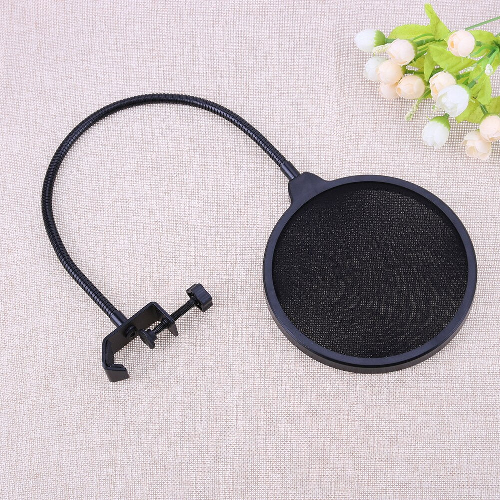 Microphone Wind Screen Studio Recording Microphone Mic Wind Screen Pop Filter Mask Shield for Speaking Recording - ebowsos