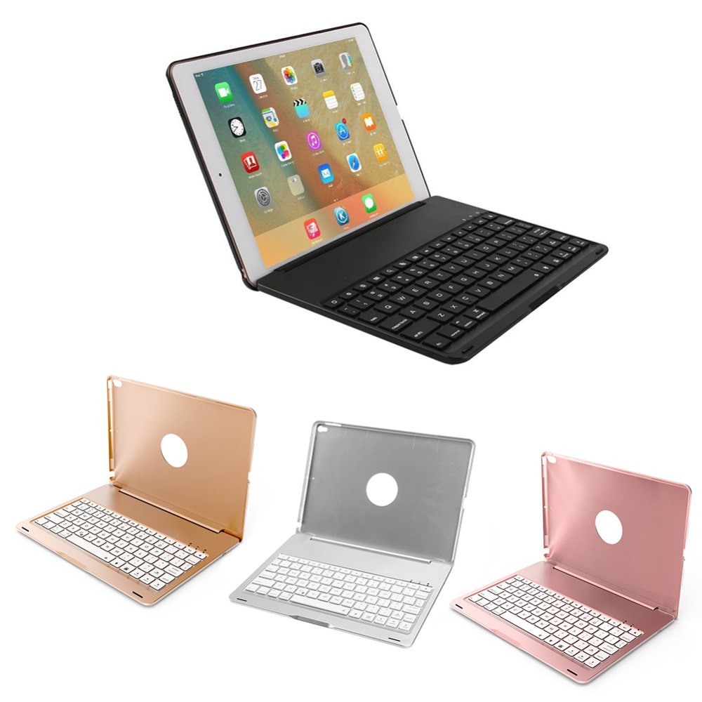 Mini Multifuction Keyboard 7 Colors Backlit Light Wireless Bluetooth Keyboard Case Cover for iPad Pro 10.5inch - ebowsos