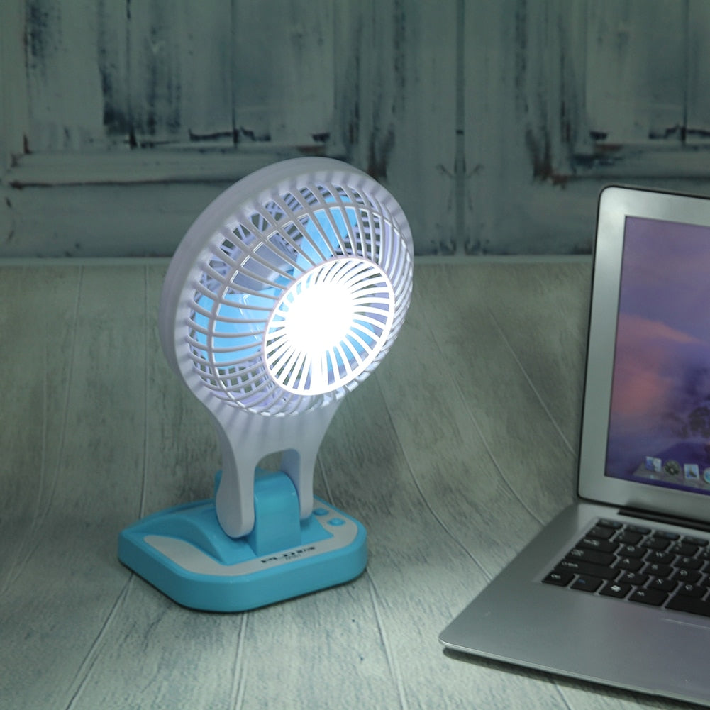 Mini USB Fan Small LED Lamp Desk Fan Portable Air Cooling Ventilador USB Fan Student Dormitory Office Eye Protection Fan - ebowsos