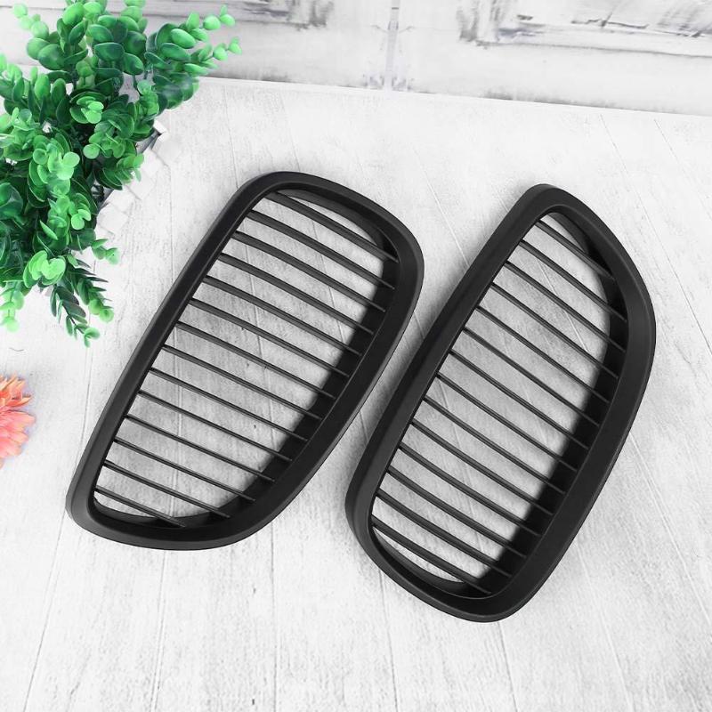 1 Pair Front Kidney Grille for BMW E46 2 Doors 98-01 Car Racing Matte Black For BMW E46 2 Doors 318i 320i 323i 325i 328i - ebowsos