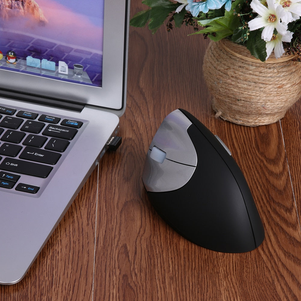 1000/1200/1600DPI High Resolution Wireless Bluetooth Gaming Mouse Left Hand Optical Vertical Mouse w/ USB Receiver - ebowsos
