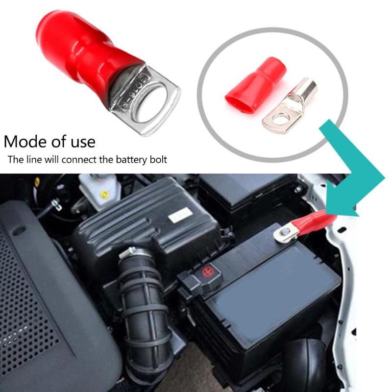 10pcs Car Audio Power Ground Wire Ring Terminals 4AWG/6AWG Gauge M8 Connectors with Car Electronics Ring Terminals Boot - ebowsos