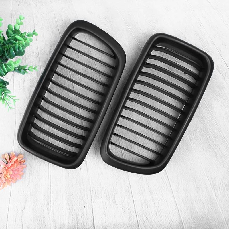 1Pair Matte Black Front Kidney Grilles Grill for BMW E38 1998-2001 Car Front Bumper Grille for Modification Car Styling - ebowsos