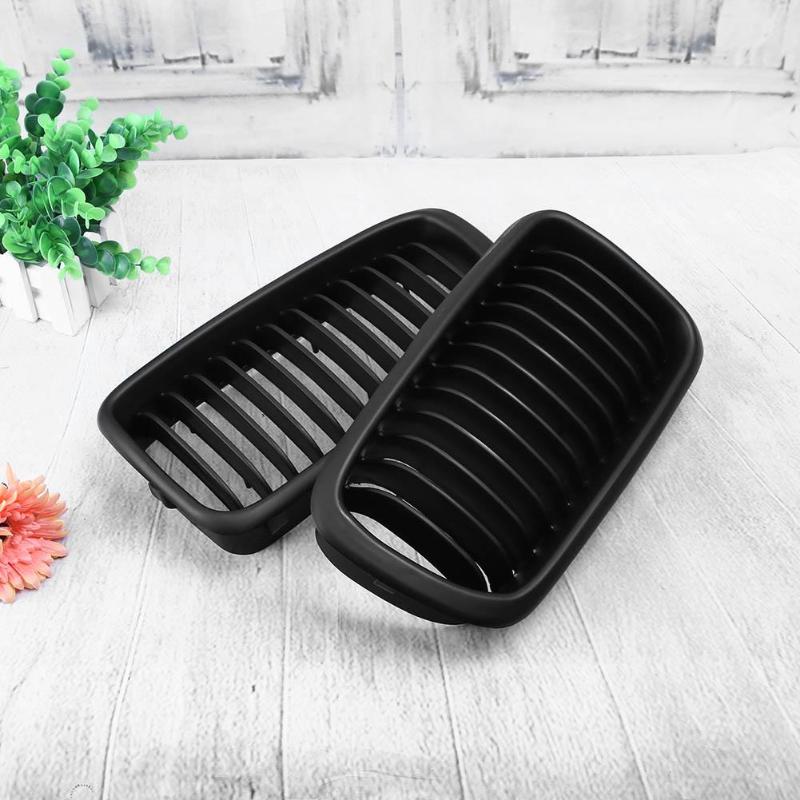 1Pair Matte Black Front Kidney Grilles Grill for BMW E38 1998-2001 Car Front Bumper Grille for Modification Car Styling - ebowsos