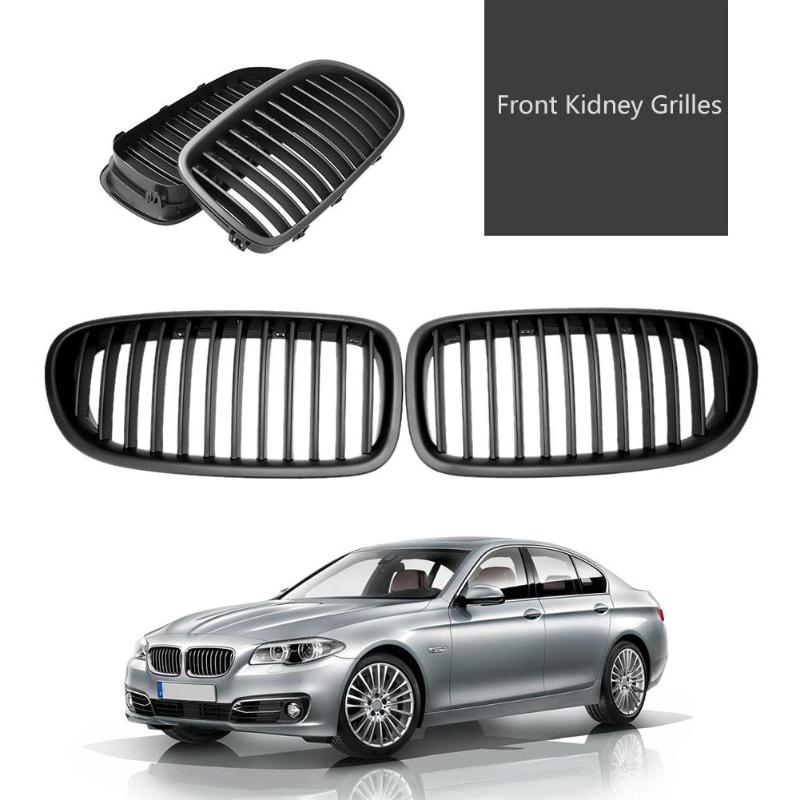 2pcs Car Styling Accessory Matte Black Front Kidney Grilles for BMW 5 Series 520i F10 523i 2010-2014 Auto Vehicle Part - ebowsos