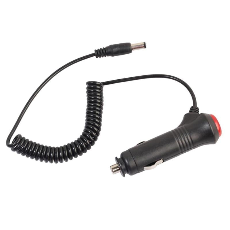 5.5x2.1mm to Car Cigarette Lighter Power Supply Adapter Spring Flexible Cable Wire with Switch Fuse Car Cable Adapter - ebowsos
