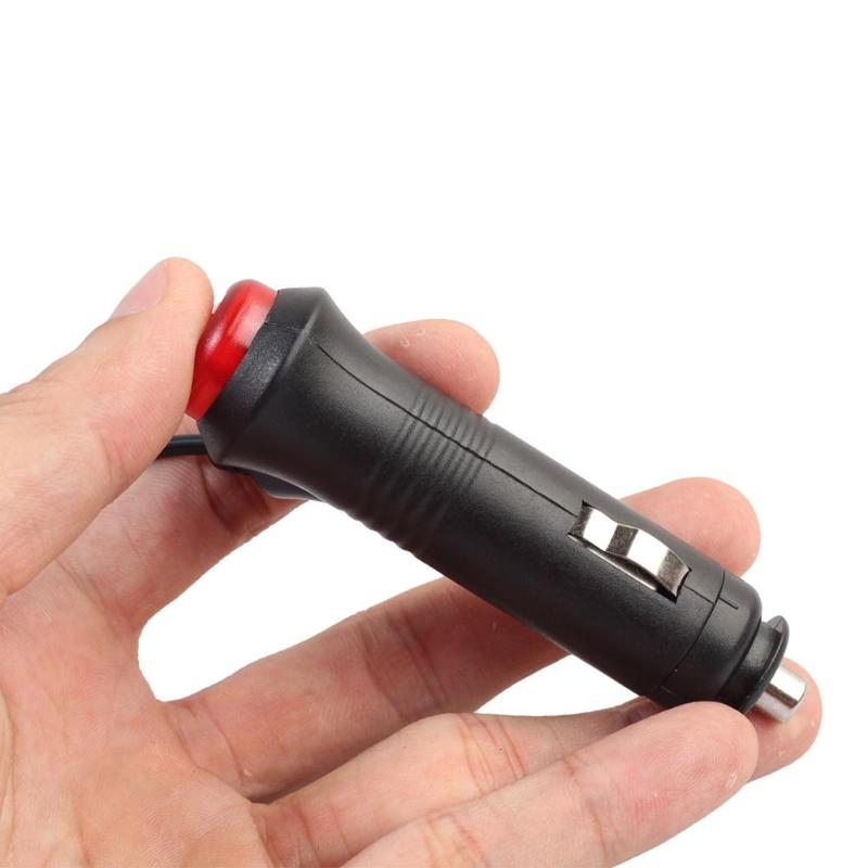 5.5x2.1mm to Car Cigarette Lighter Power Supply Adapter Spring Flexible Cable Wire with Switch Fuse Car Cable Adapter - ebowsos