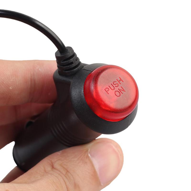 5.5x2.1mm to Car Cigarette Lighter Power Supply Adapter Spring Flexible Cable Wire with Switch Fuse Car Cable Adapter - ebowsos