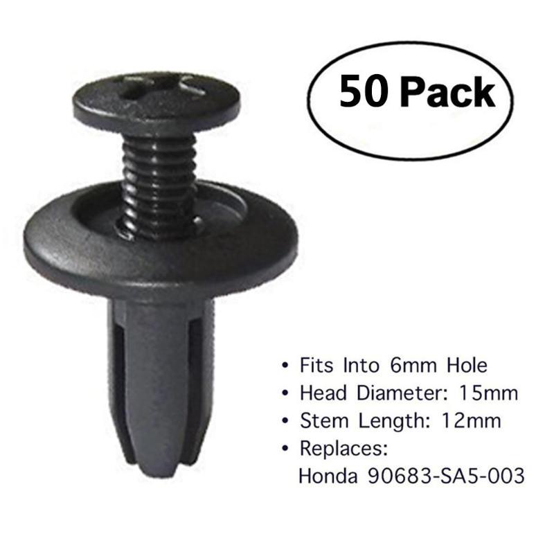 50Pcs/Lot 6mm Hole Car Fender Plastic Push Pin Rivets Retainer Clips Auto Car Fender Fixed Clamp For Honda 90683-SA5-003 - ebowsos