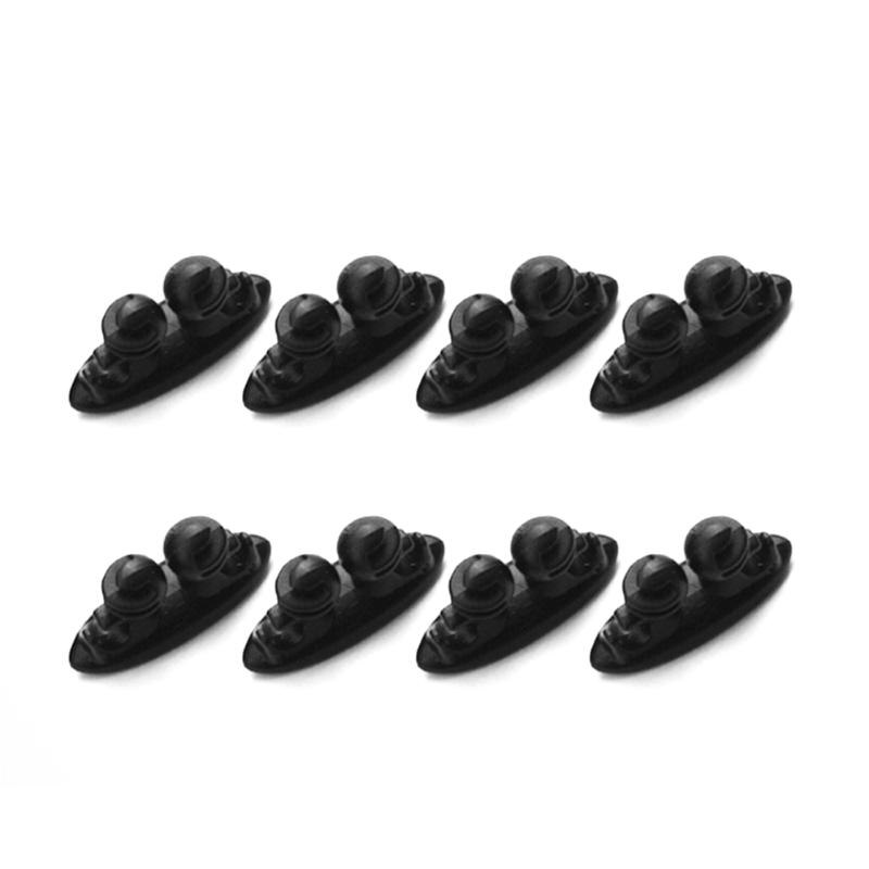 8Pcs/lot Cable Winder Car Wire USB Cable Holder Tie Clip Fixer Organizer Black Line Clamp Easy to Clip and Remove New - ebowsos