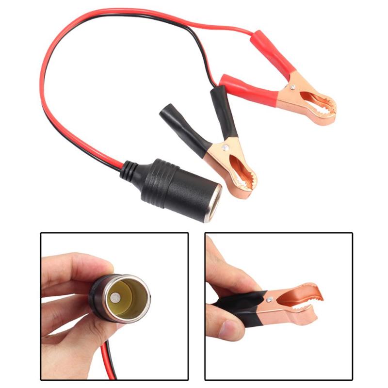 Car Battery Terminal Clamp Clip 12V 10A Vehicle Cigarette Lighter Female Batteries Socket Power Adapter Connection Cable - ebowsos