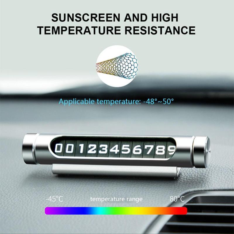Luminous Car Temporary Parking Card Rotatable Telephone Number Plate Magnetic Adsorption Design Car Styling Promotion - ebowsos