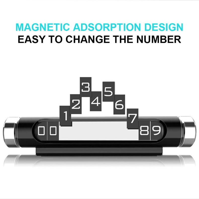 Luminous Car Temporary Parking Card Rotatable Telephone Number Plate Magnetic Adsorption Design Car Styling Promotion - ebowsos