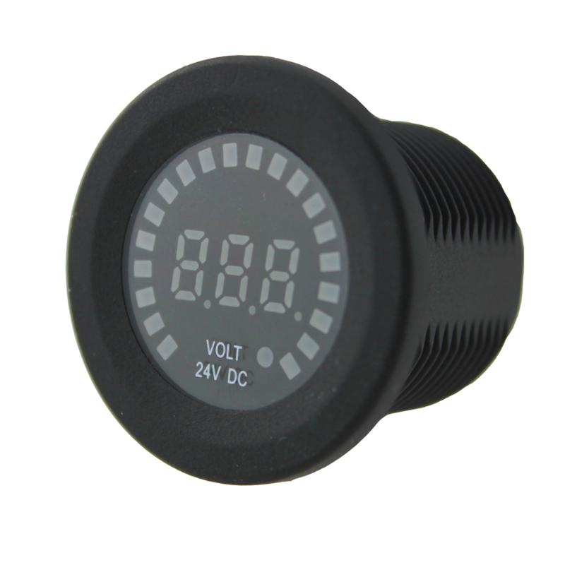 Professional Black 24 V DC LED Digital Display Auto Car Motorcycle voltmeter Metro Waterproof Voltmeter Socket - ebowsos