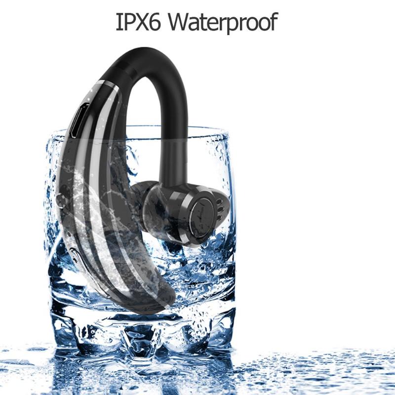 Q8 Single Wireless Bluetooth Earphone IPX6 Waterproof Headset Business Car Handsfree Headphone 180 Rotation Earbuds - ebowsos