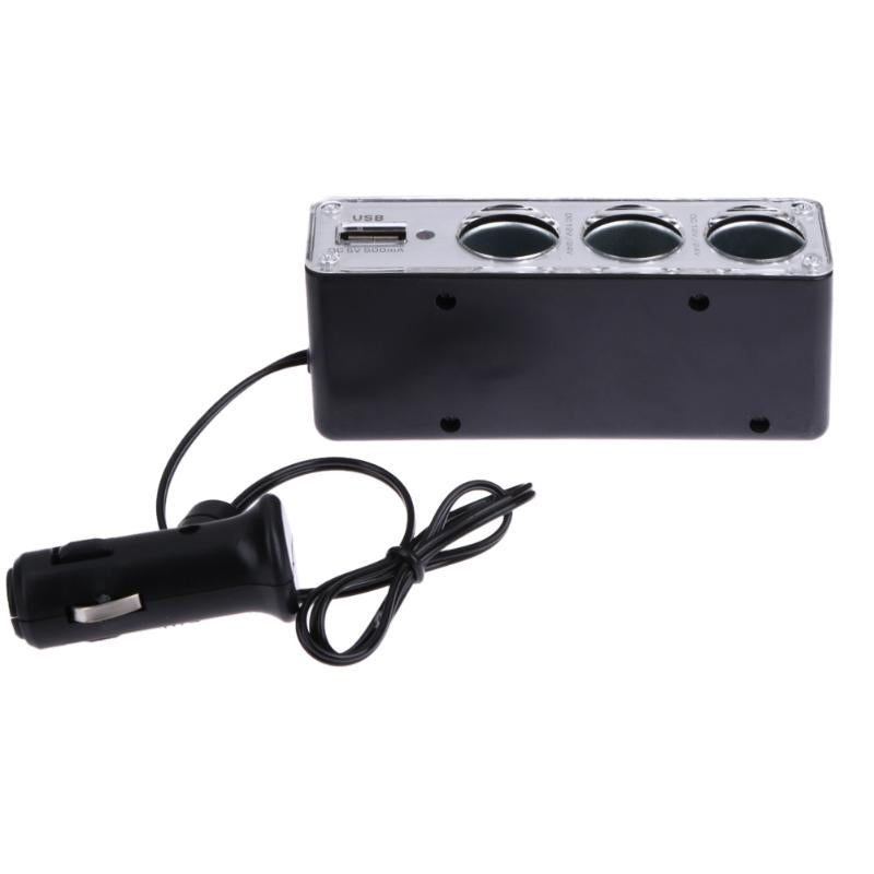 USB 3 Car Cigarette Lighter Socket Splitter Charger Power Adapter DC with USB Port Plug 12V-24V Car Charger High Quality - ebowsos