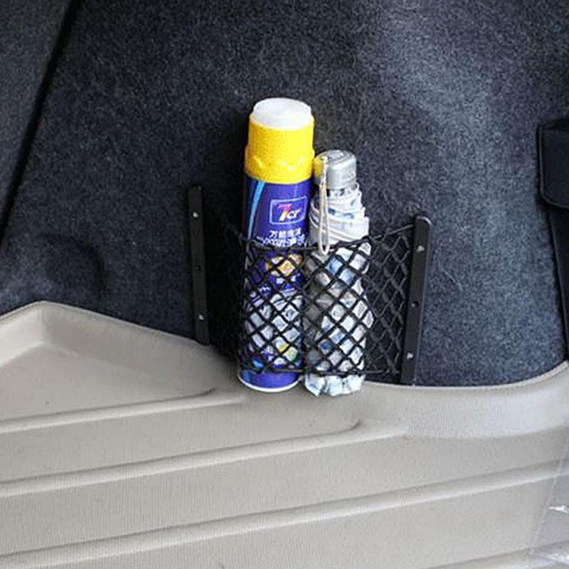 Universal Car Trunk Storage Bag Seat Elastic String Net Mesh Storage Bag Pocket Cage Net Bottle Luggage Car Styling - ebowsos