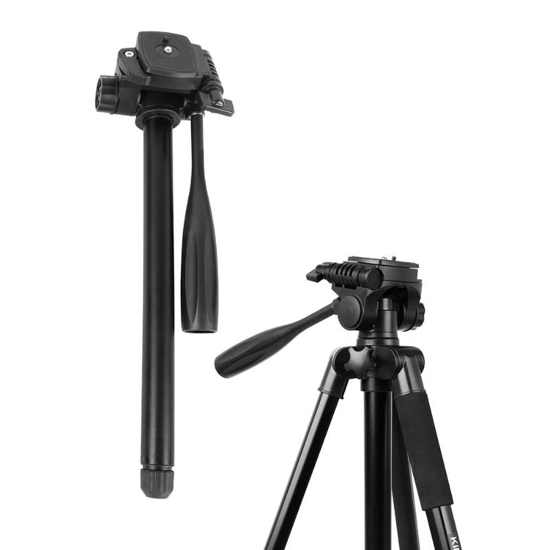 VT-880 Portable Travel Aluminum Camera DV Tripod with Quick Release Plate Pan Head for SLR DSLR Digital Camera High Quality - ebowsos