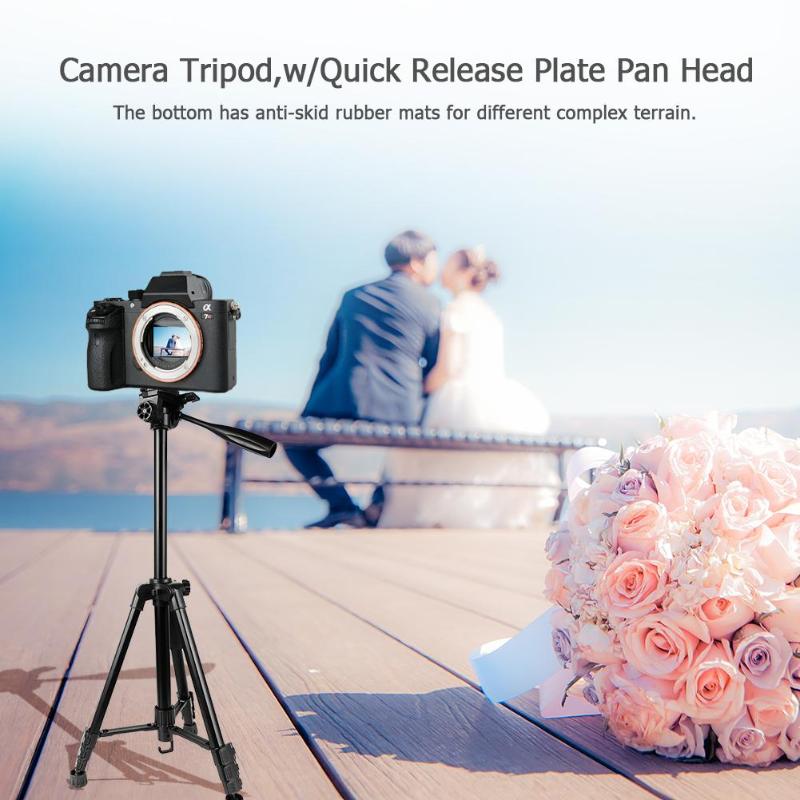 VT-880 Portable Travel Aluminum Camera DV Tripod with Quick Release Plate Pan Head for SLR DSLR Digital Camera High Quality - ebowsos