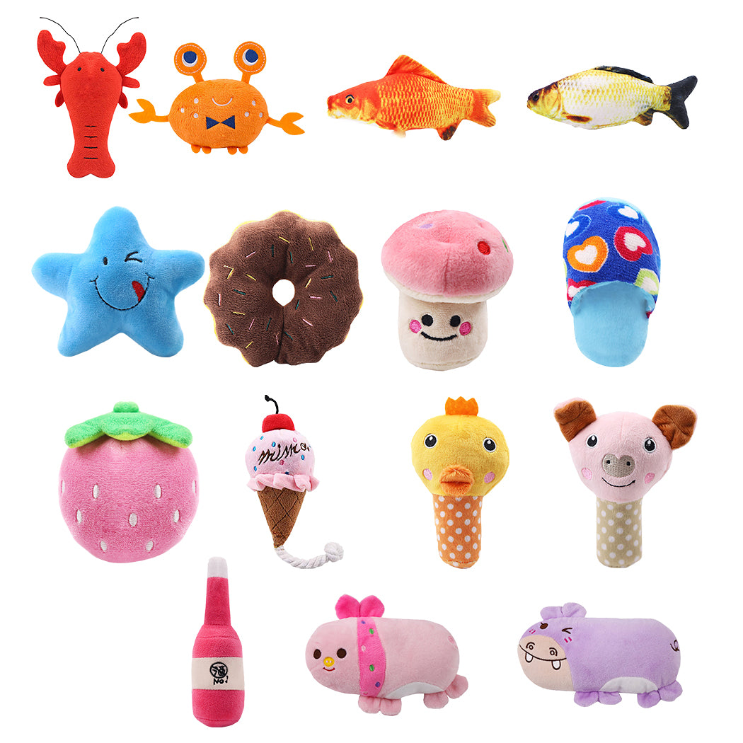 Various Funny Pet Toys Creative Cartoon Bite-Resistant Pet Chew Toy Pet Squeaky Toy For Cat Pet Interactive Training Supplies-ebowsos