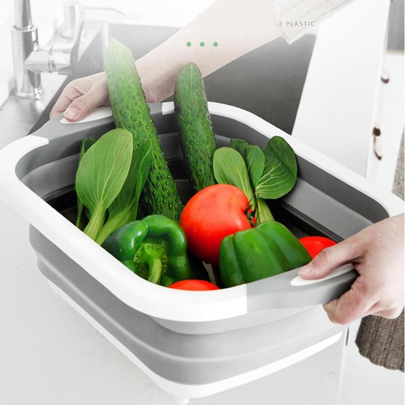 Vegetable Fruit Washing Drain Basket Portable Folding Home Kitchen Cleaning Tool Necessary Household Kitchen Cleaning Gadgets - ebowsos