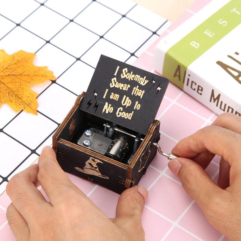 Vintage Wooden Hand Cranked Music Box Retro Home Ornaments Crafts Kids Gift Wood Music Boxes Classic Songs Dropshipping - ebowsos