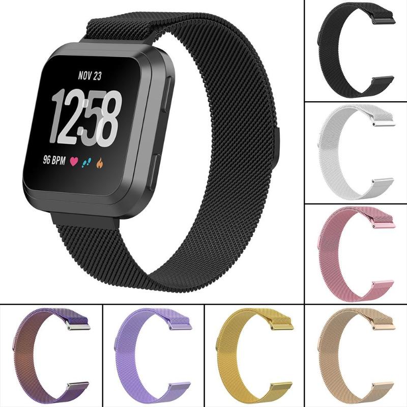 Watch Strap Smart Watch Replacement Band Magnetic Loop Stainless Steel Replacement Band Strap For Fitbit Versa Wristwatch - ebowsos
