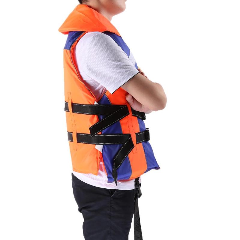 Water Sports Adult Vest Jacket Reflective Strips Safety Fishing Snorkeling Swimming Boating Drifting Life Vest with Whistle-ebowsos