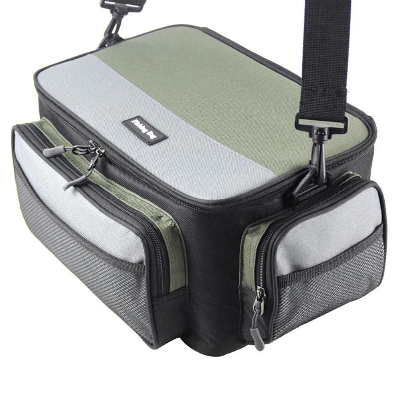 Waterproof Fishing Tackle Bag Case Lure Boxes Shoulder Strap Pockets Collapsible Fish Tackle Storage Bag-ebowsos